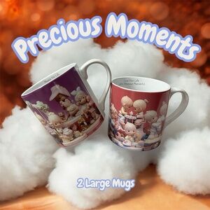 Precious Moments Red and Purple Mugs